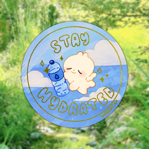 Stay Hydrated Holographic Vinyl Sticker